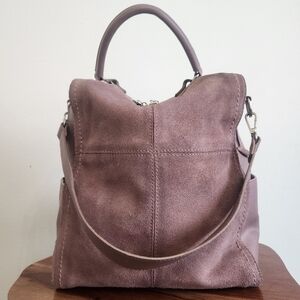 Moda Luxe Brette Convertible Backpack Mauve Suede & Vegan Leather